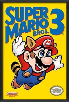 Плакат с рамка Super Mario Bros. 3 - NES Cover