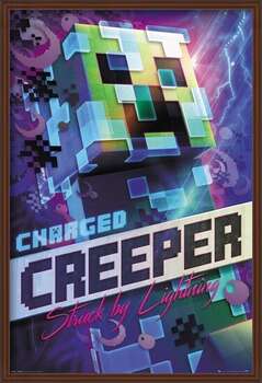 Плакат с рамка Minecraft - Charged Creeper