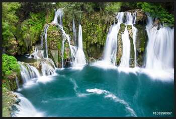 Плакат с рамка Waterfalls of Martin Brod on Una national park, Bosnia and Herzegovina