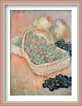 Плакат с рамка Claude Monet - The Basket of Grapes, 1884