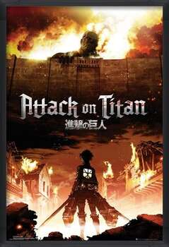 Плакат с рамка Attack on Titan (Shingeki no kyojin) - Key Art