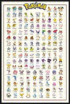 Плакат с рамка Pokemon - Kanto 151