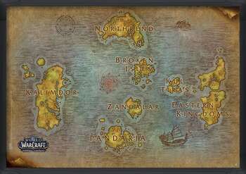 Плакат с рамка World Of Warcraft - Map