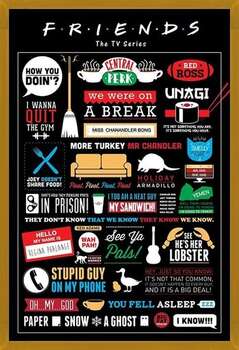Плакат с рамка FRIENDS - infographic